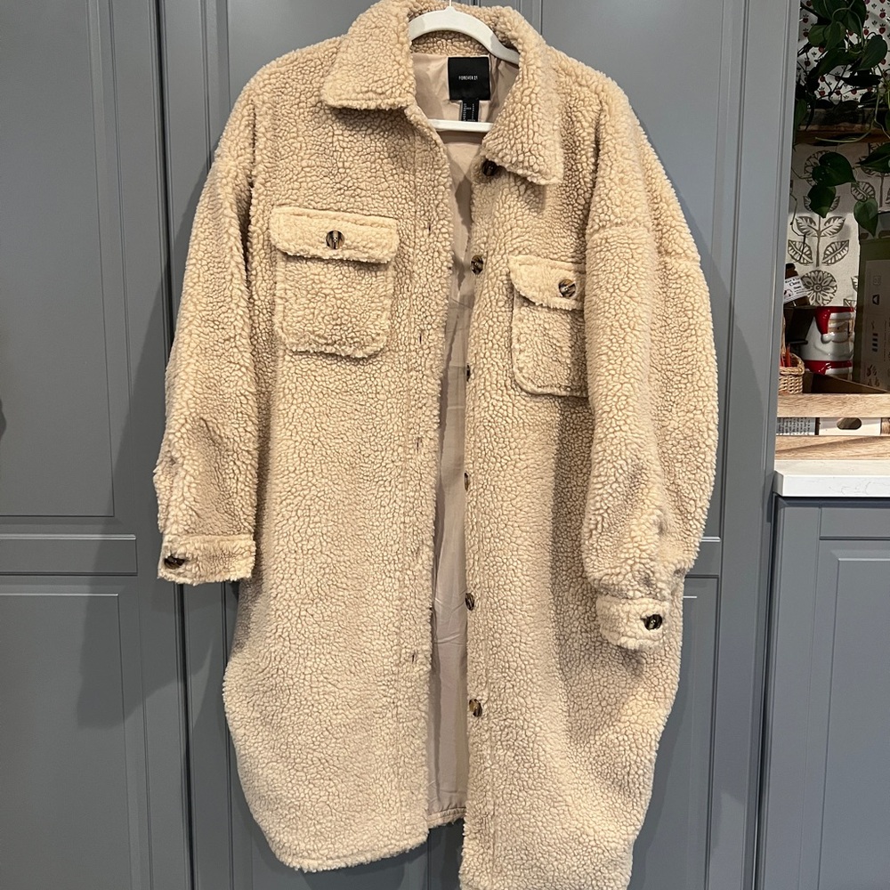 forever21 sherpa teddy jacket